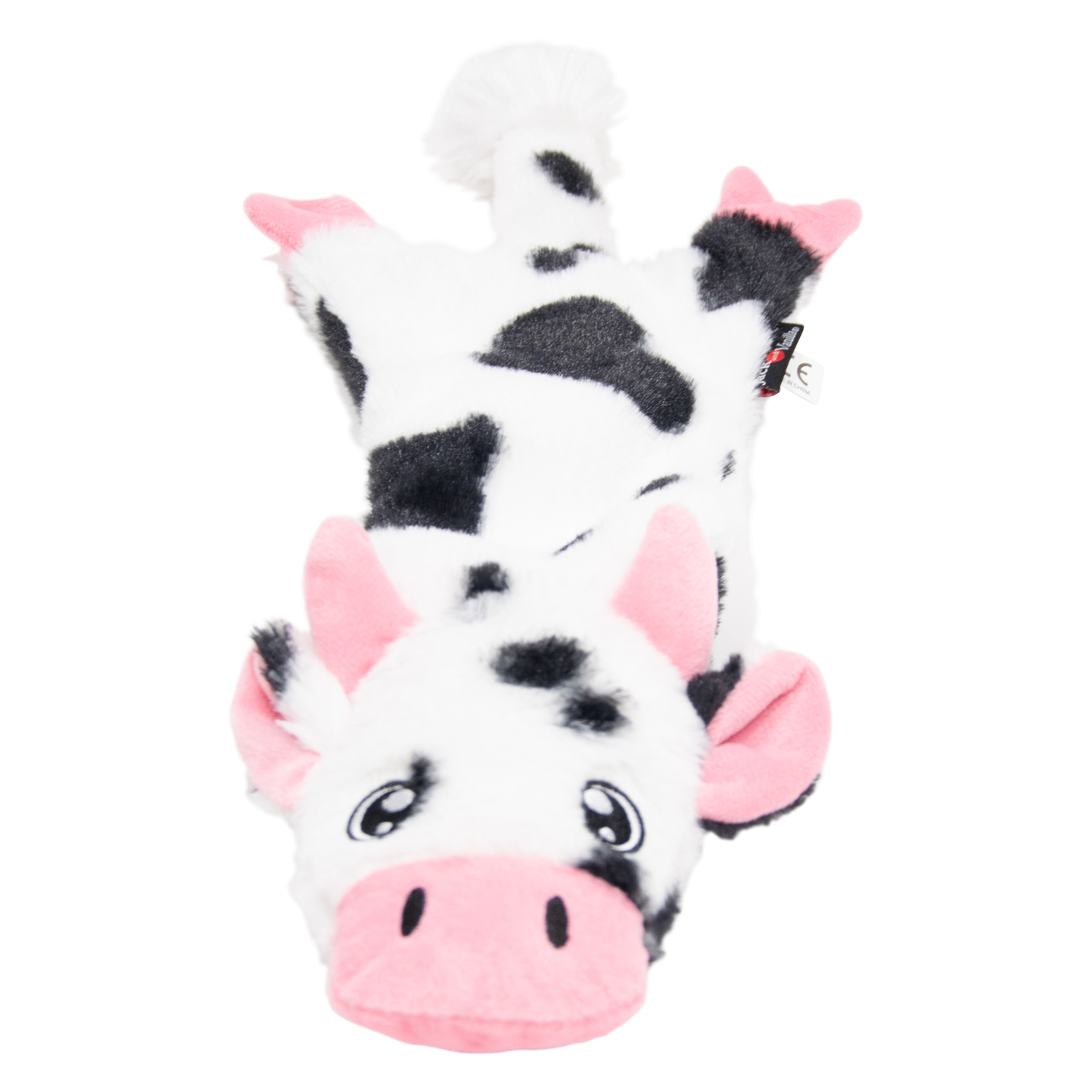 JV Flatties Knuffel-Koe met pieper 45cm Wit/Zwart-M