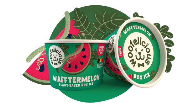 Hondenijs watermeloen Woofelicious cup 50g