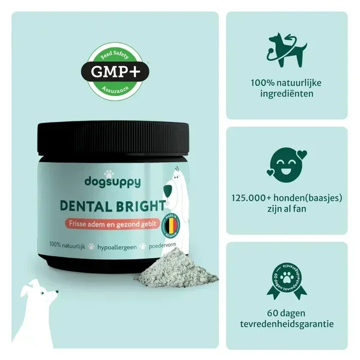 Dental Bright | Frisse adem & gezond gebit | 100% natuurlijk | 60 schepjes/ 90gr
