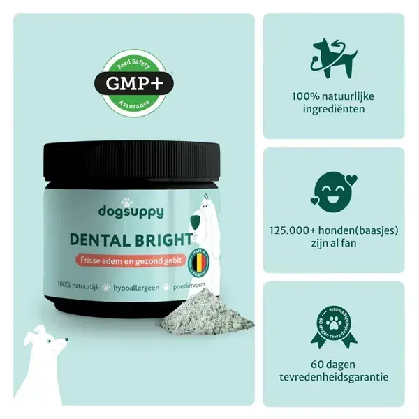 Dental Bright | Frisse adem & gezond gebit | 100% natuurlijk | 60 schepjes/ 90gr