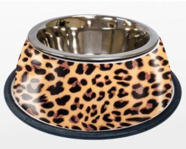 Voer en drinkbak luipaardmotief 370ml
