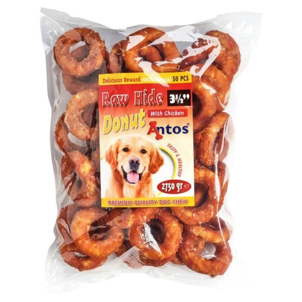 Antos Raw Hide White + Chicken 9cm Per stuk
