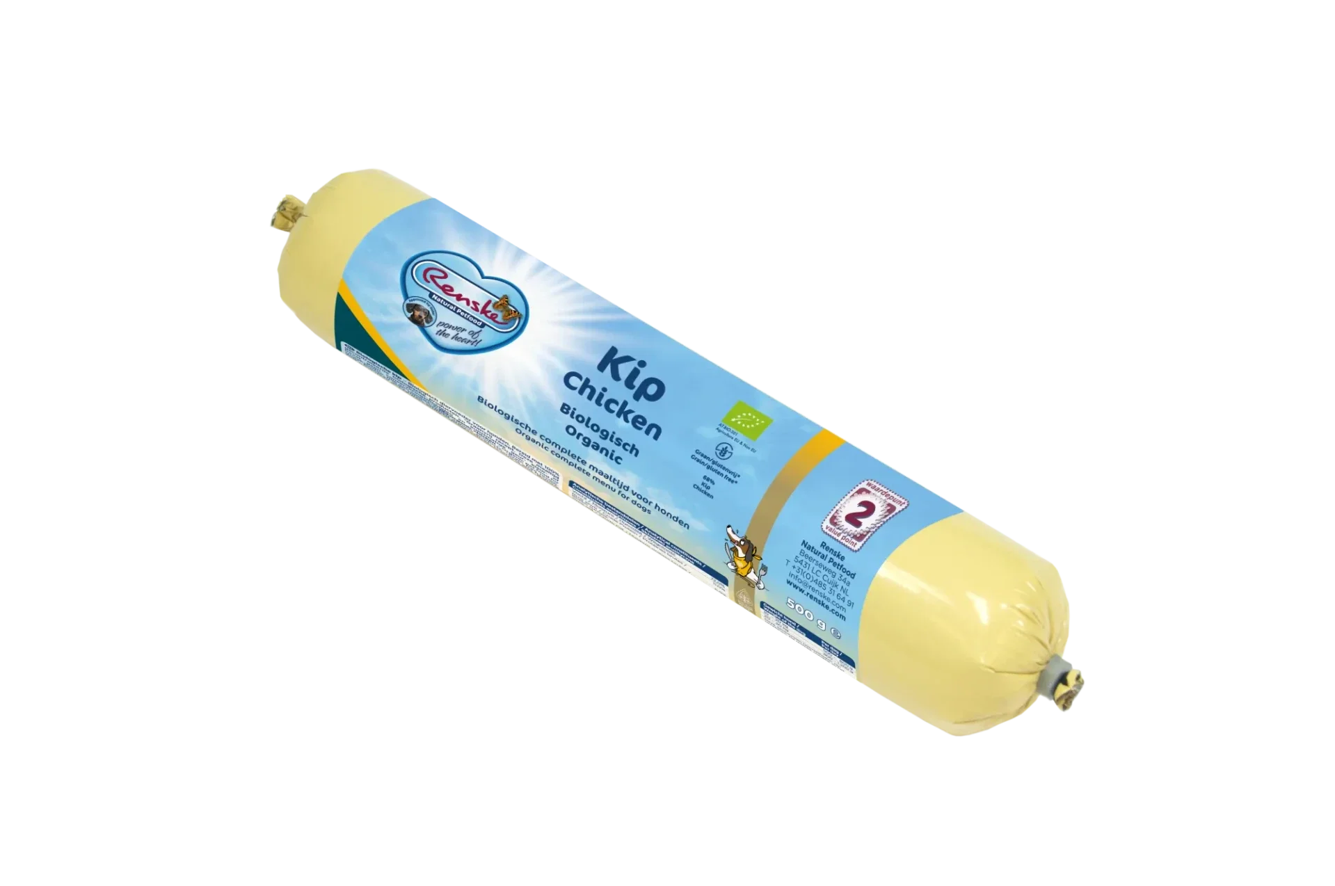 Renske vers hond worst graanvrij kip biologisch 500gr