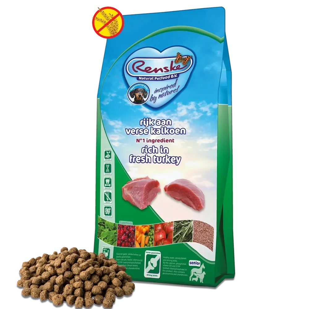RENSKE SUPER PREMIUM SENIOR KALKOEN GRAANVRIJ HYPOALLERGEEN 2 KG