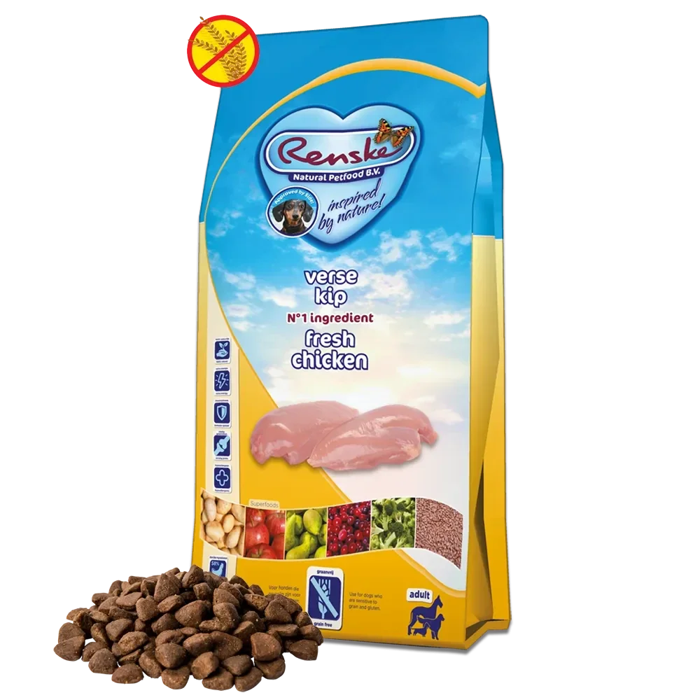 RENSKE SUPER PREMIUM ADULT KIP GRAANVRIJ HYPOALLERGEEN 12 KG