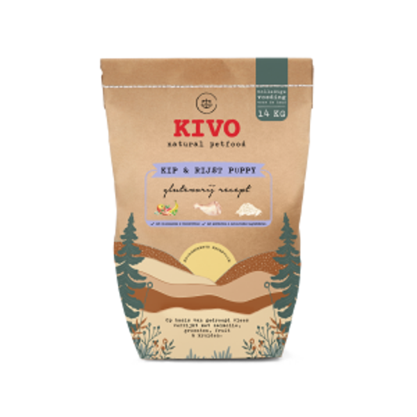 Kivo kip&rijst puppy glutenvrij 14kg