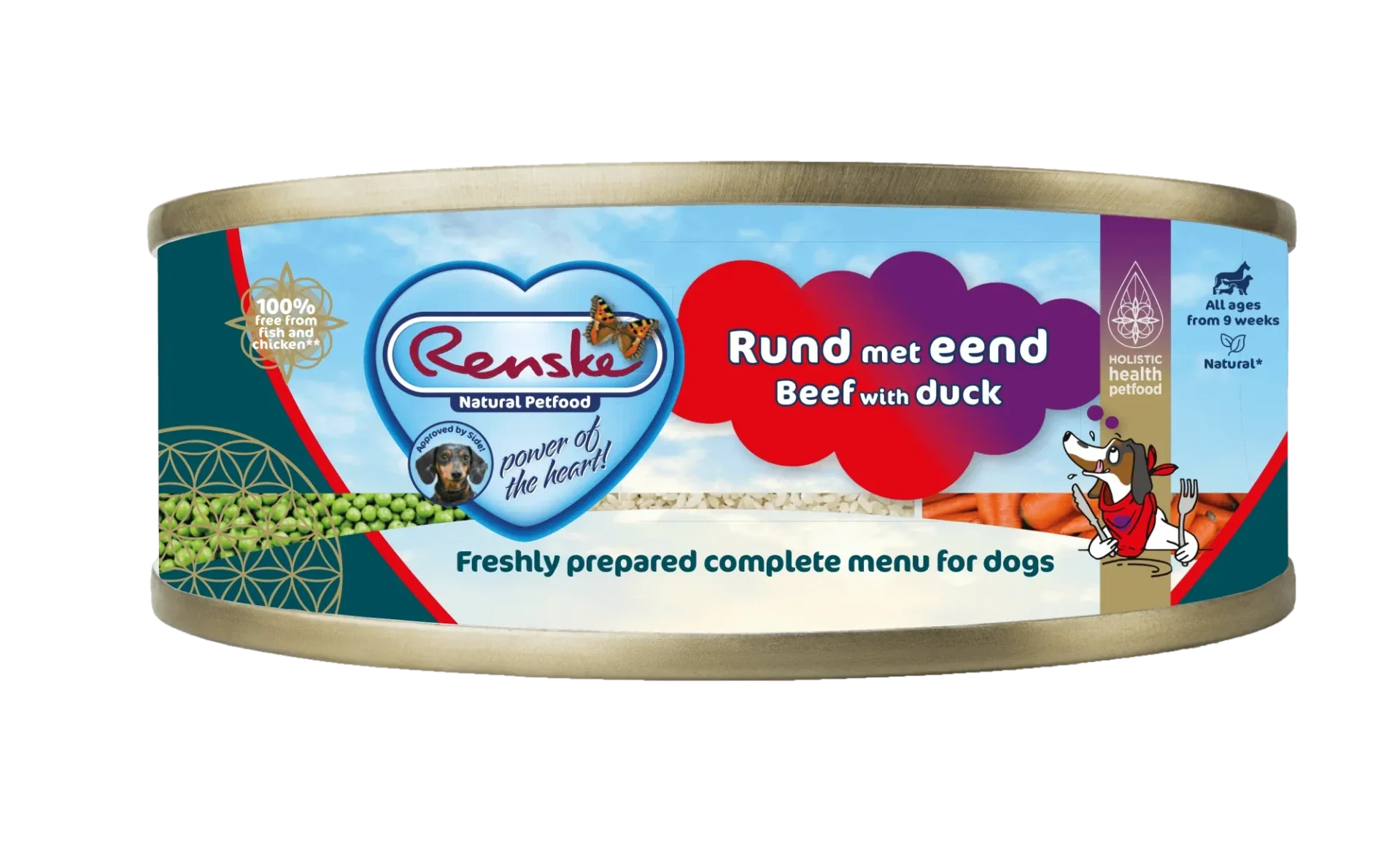 Renske vers vlees maaltijd hond rund/eend 95gr