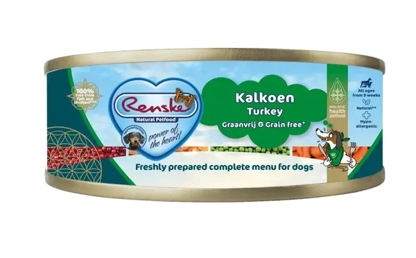 Renske vers vlees maaltijd hond kalkoen graanvrij 95gr