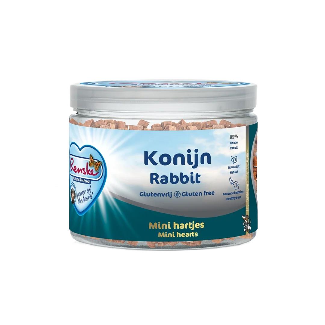 Renske gezonde beloning mini hartjes hond konijn 100gr