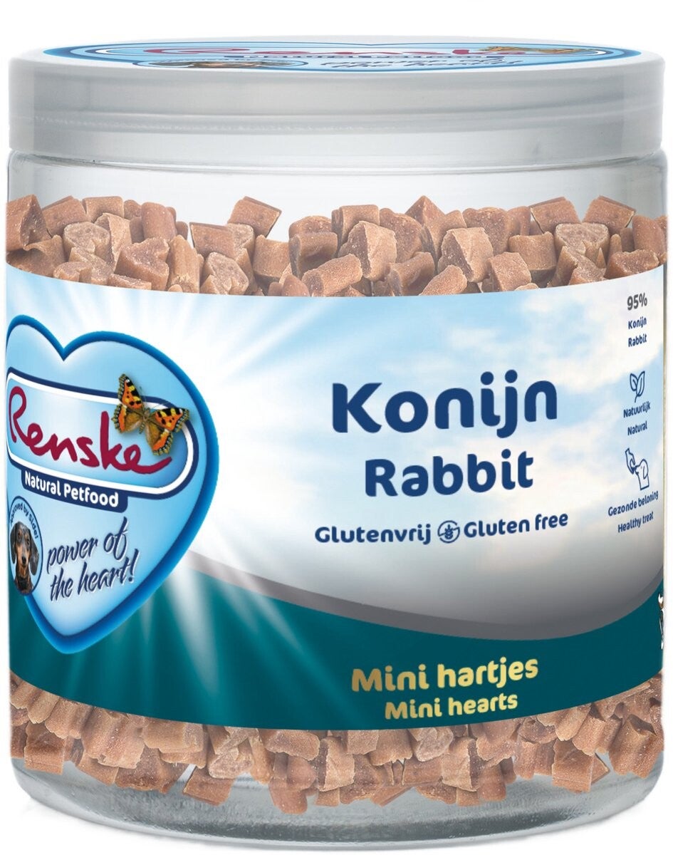 Renske gezonde beloning mini hartjes hond konijn 300gr