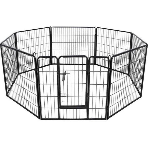 Topmast Premium Puppyren - Zwart - 640 cm | 80 cm hoog