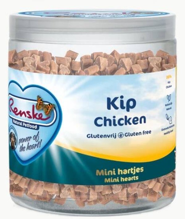 Renske gezonde beloning mini hartjes hond kip 300gr