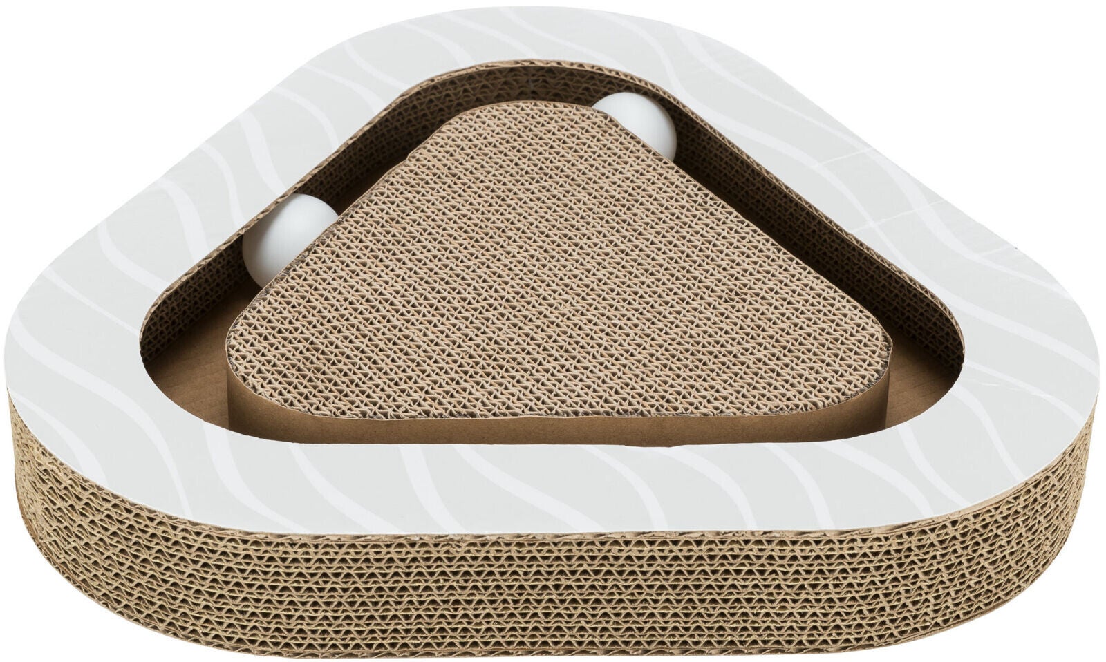 Krabkarton driehoek met ballen en catnip