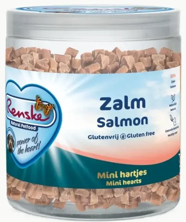 Renske gezonde beloning mini hartjes hond zalm 300gr