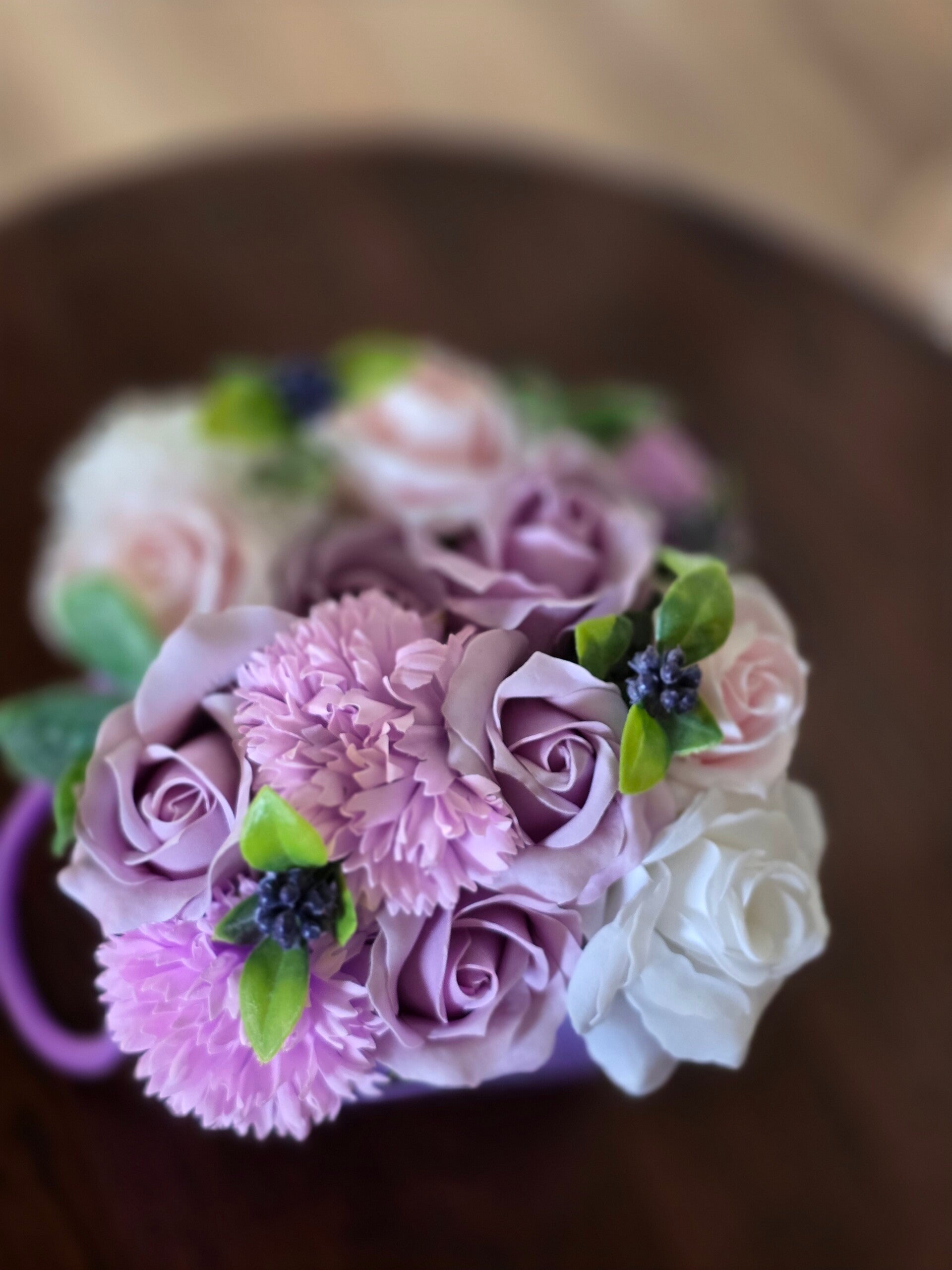 Bouquet sapone di fiori Lilla