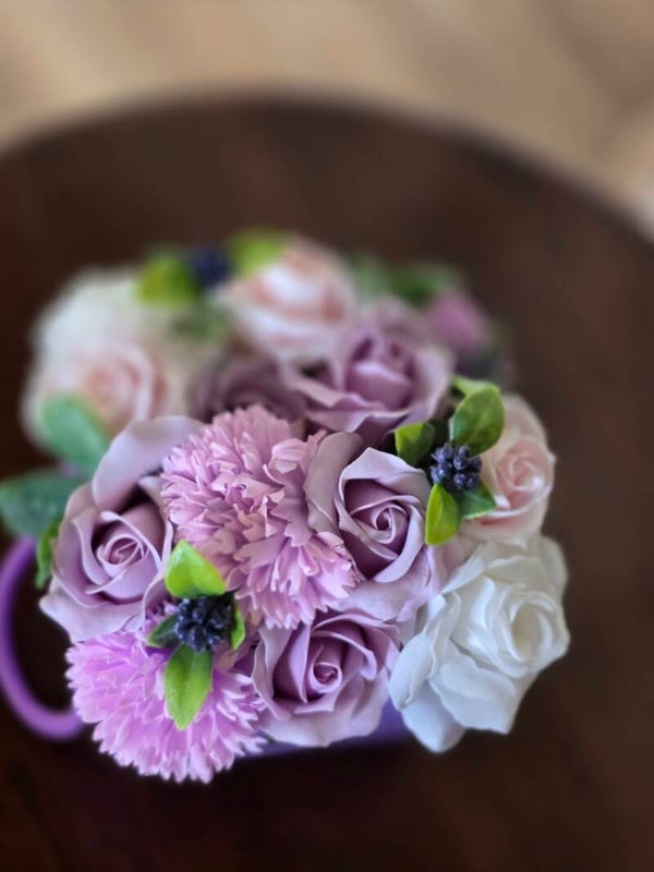 Bouquet sapone di fiori Lilla