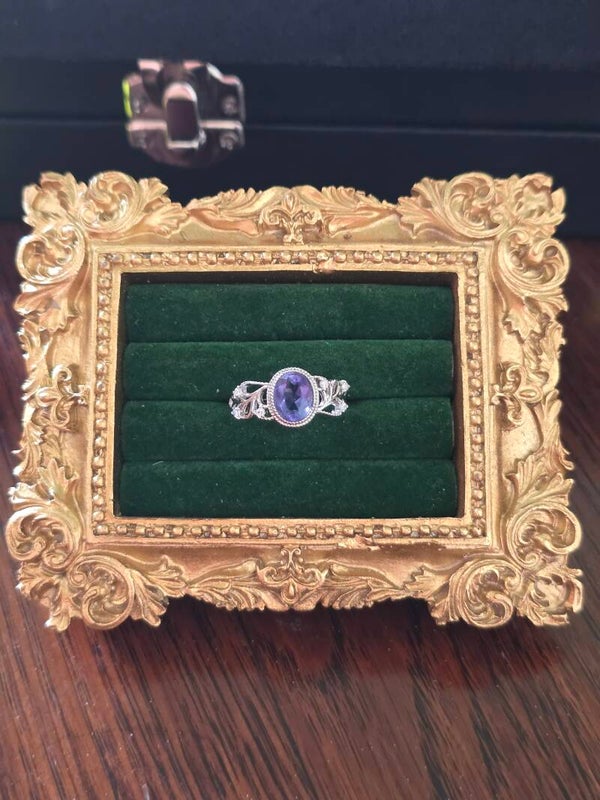 Anello fluorite gemma rame regolabile