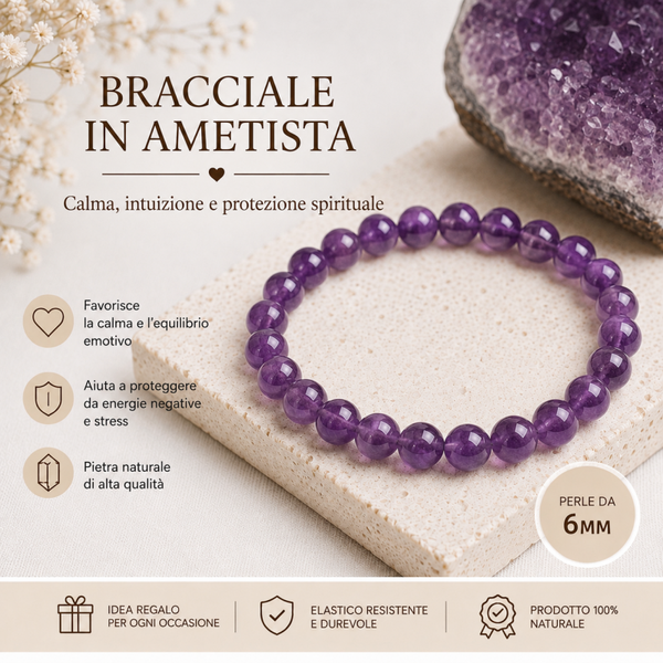 Bracciale in ametista 6mm