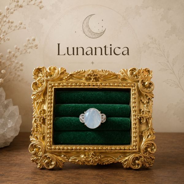 Anello pietra di luna rame regolabile