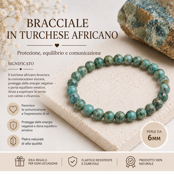 Bracciale in turchese africano 6mm