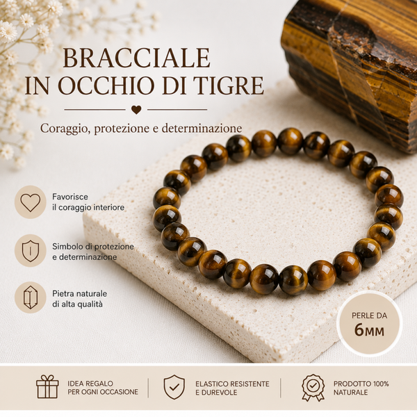 Bracciale in occhio di tigre da 6mm