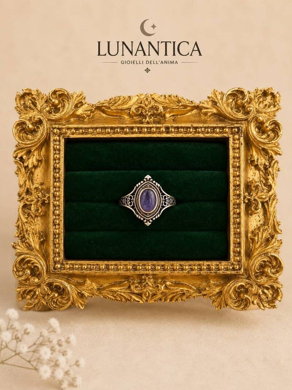 Anello tanzanite rame regolabile