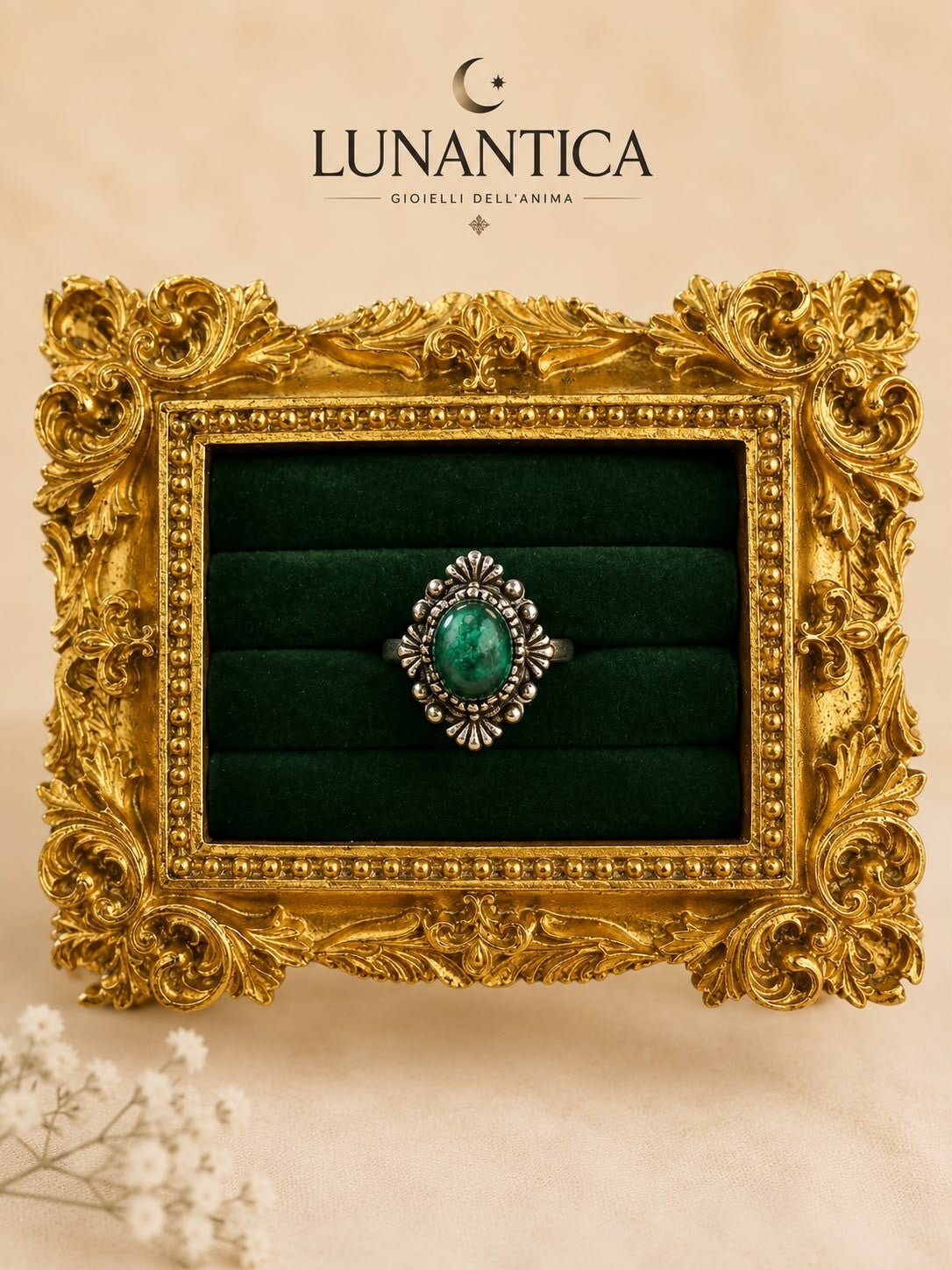 Anello Mica verde rame regolabile