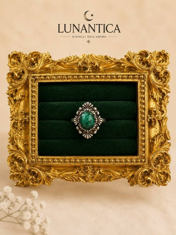 Anello Mica verde rame regolabile