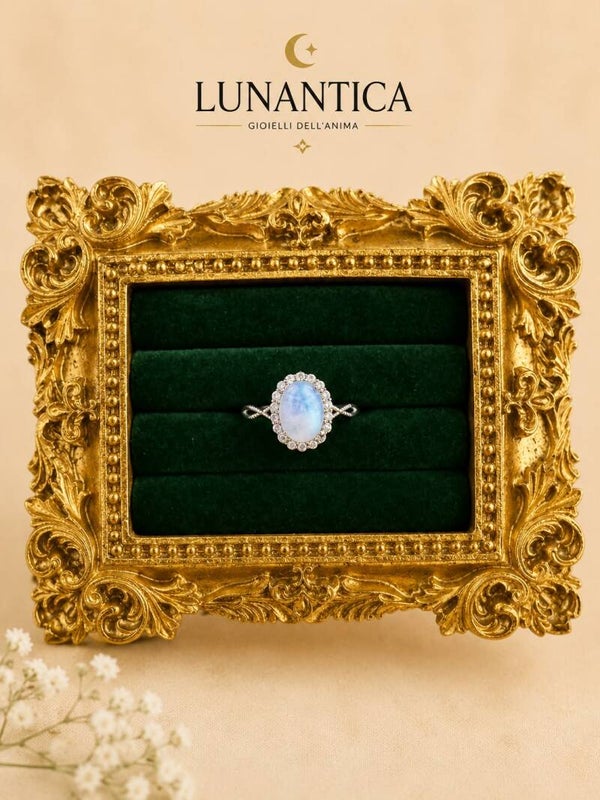 Anello pietra di luna rame regolabile