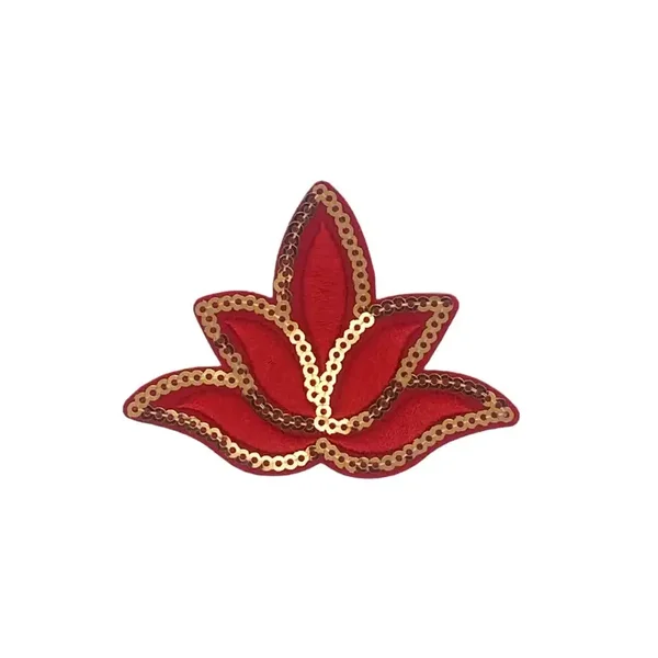 Lotus bloem Rood met Gouden Pailletten