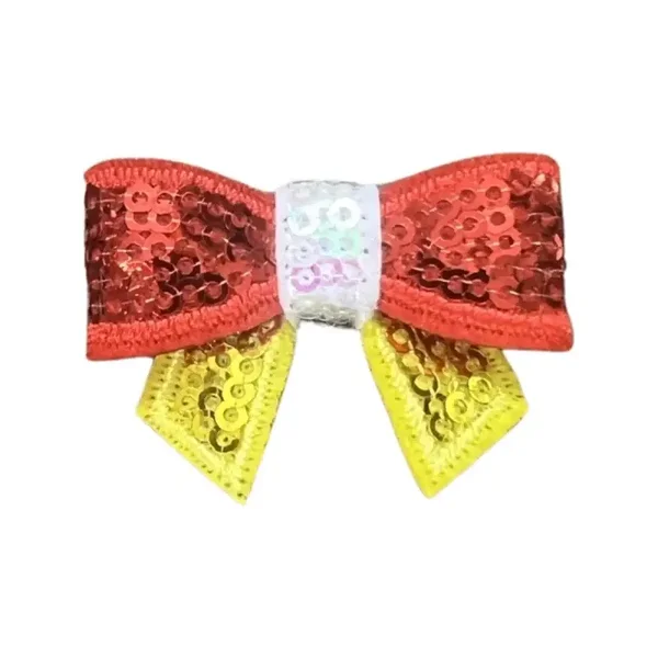 Strikje pailletten rood, wit & geel