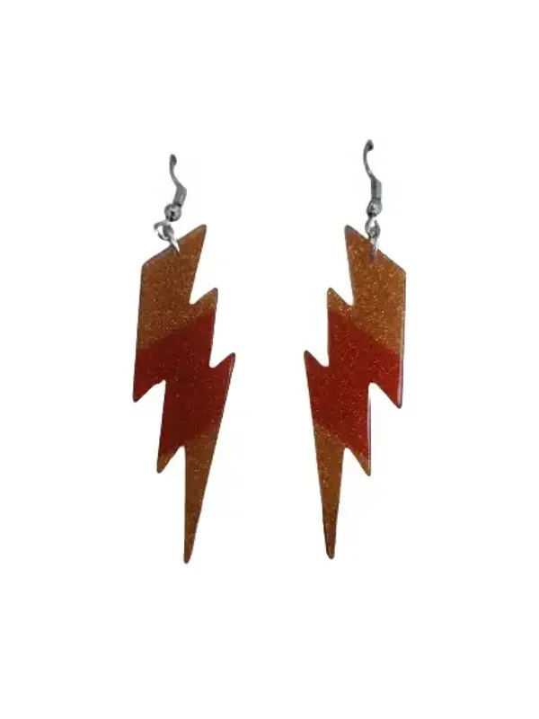 Oorbellen oranje rood bliksemschicht Kielegat