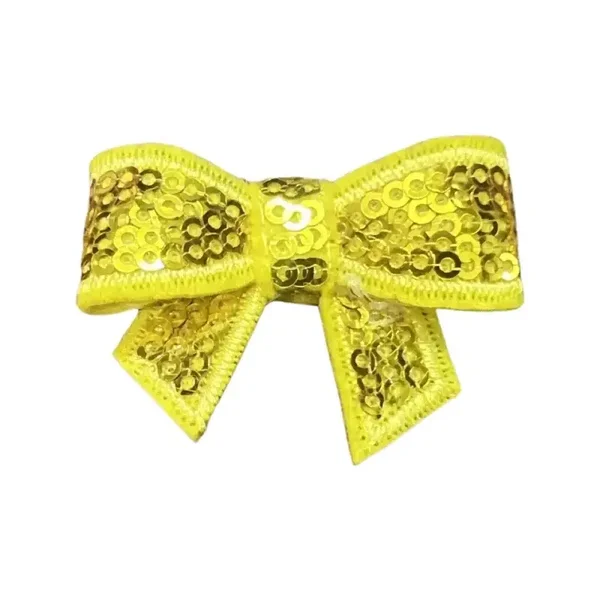 Strikje pailletten geel