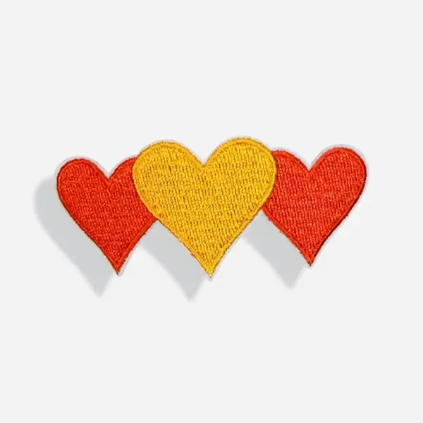 3 hartjes Rood, oranje, rood