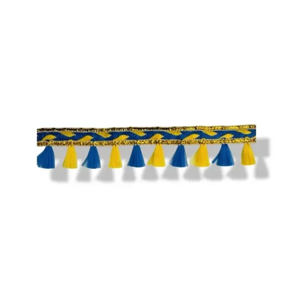 Fourniturenband flosjes ibiza Blauw/Geel