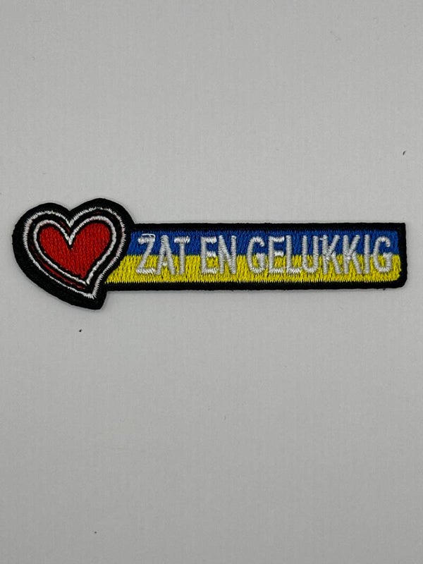 Embleem zat en gelukkig geel blauw