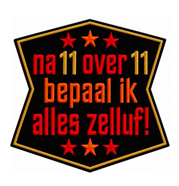 Embleem Na 11 over 11 bepaal ik alles zelf