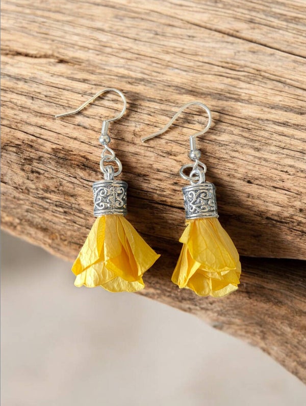Boucles d'oreilles Tutu Fleuri Jaune