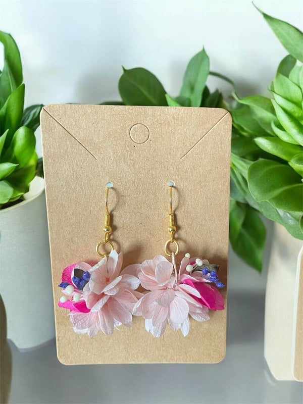 Boucles d'oreilles Pompon Duo Roses