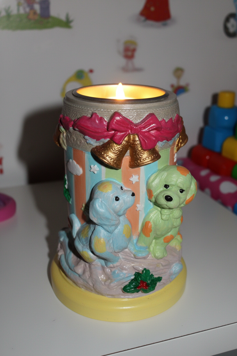 Porte bougie deux chiens