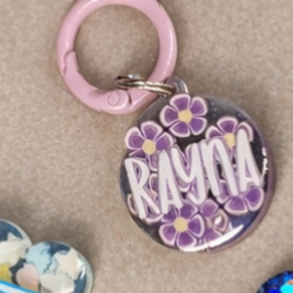 Purple Flower Pet Tag