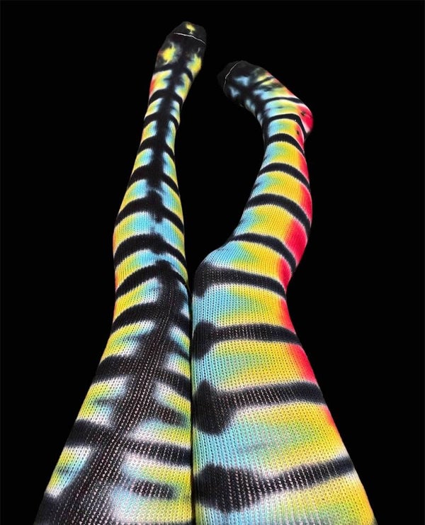 Rainbow Thigh High Socks