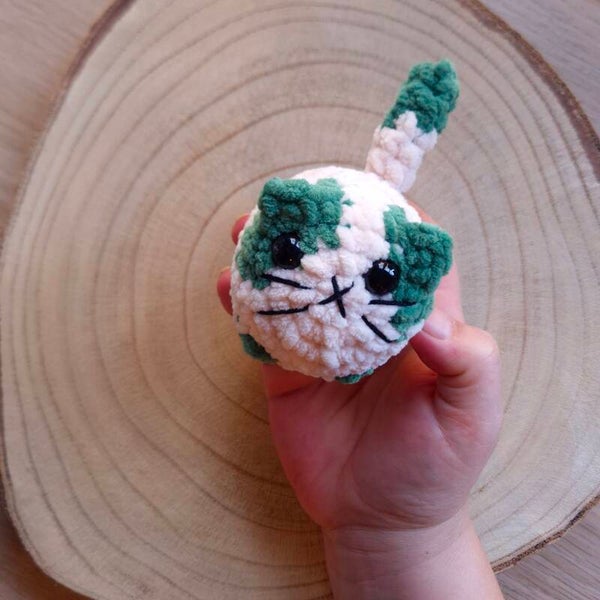mini poes wit/groen