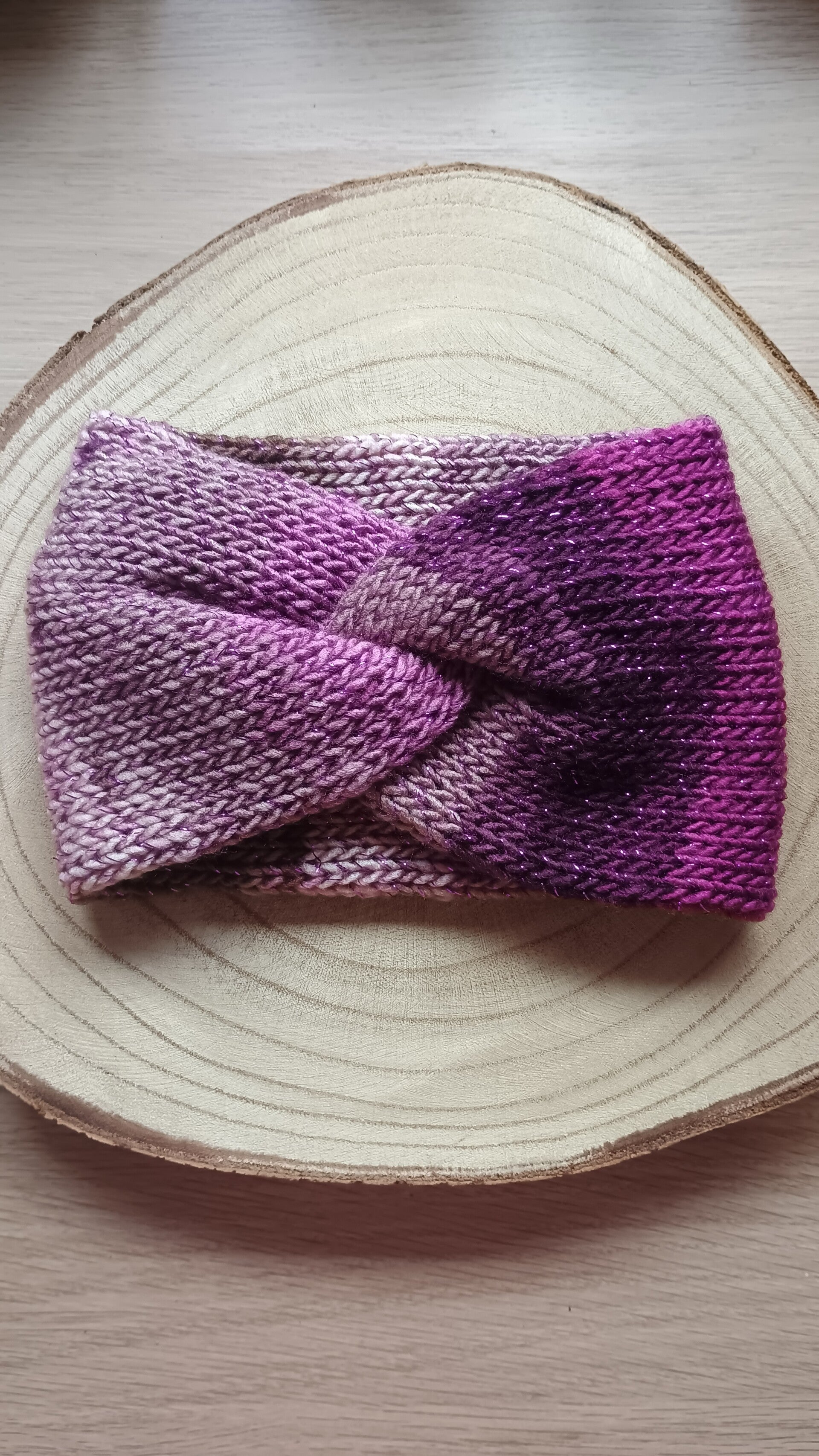 oorverwarmer paarse tinten met paarse glitter