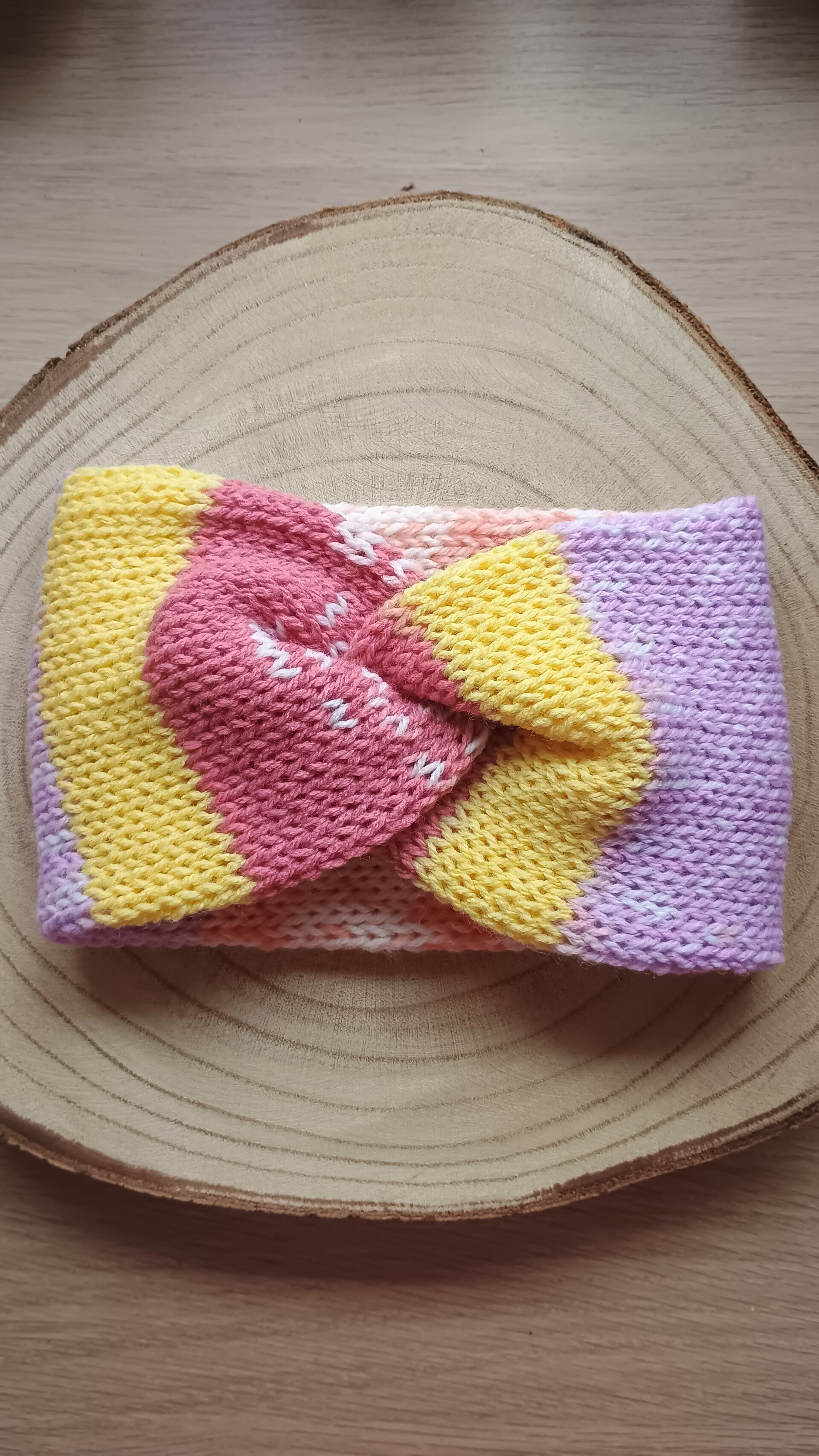 oorverwarmer geel/paars/roze