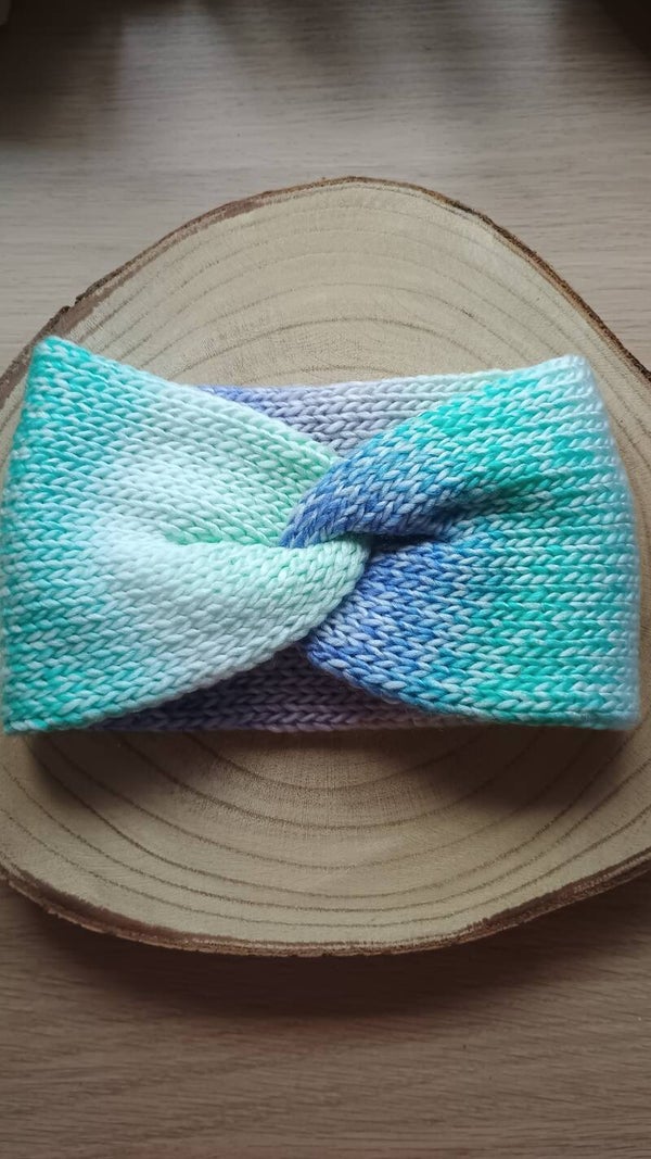 oorverwarmer tinten turqoise/blauw