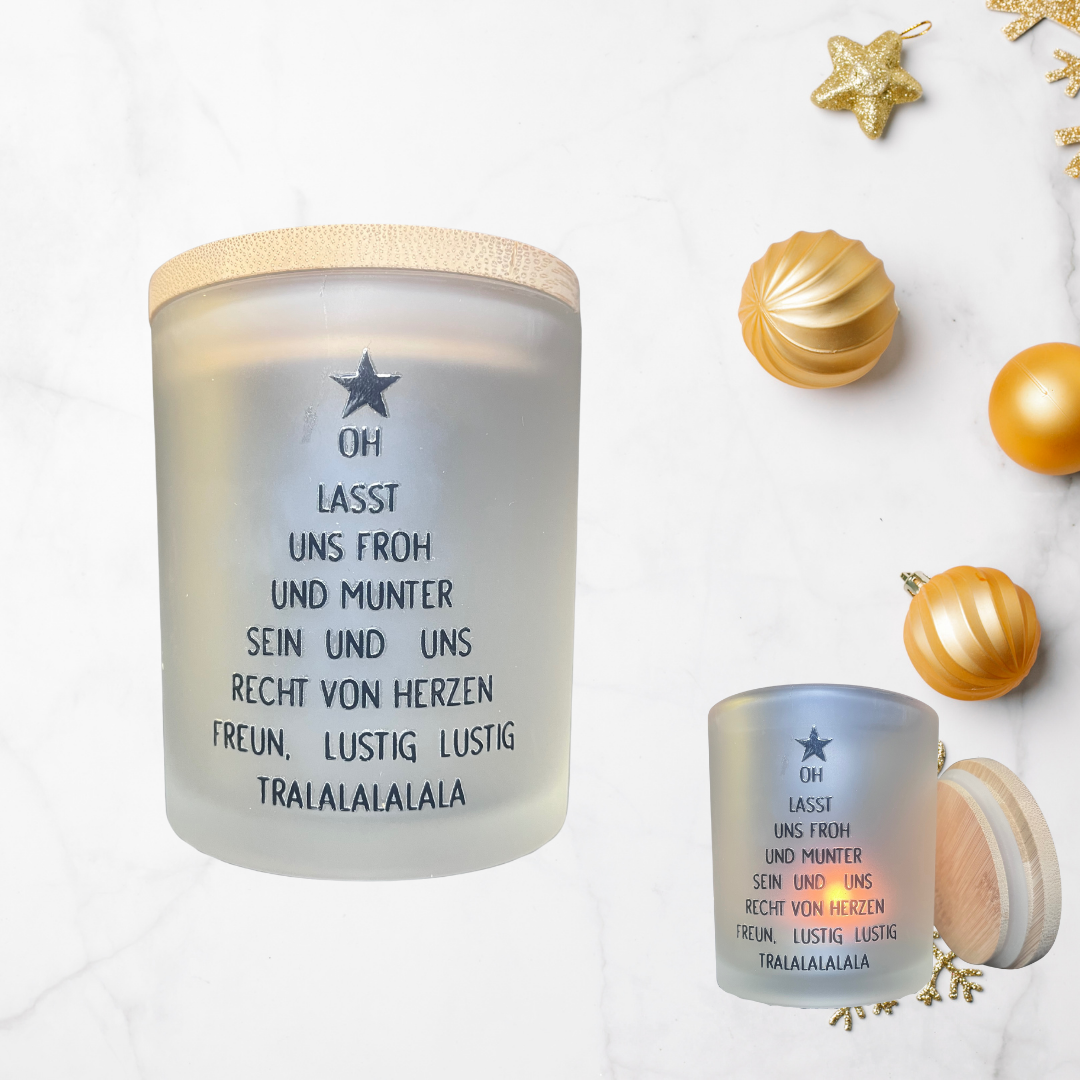 * Weihnachtsglas mit Motiv