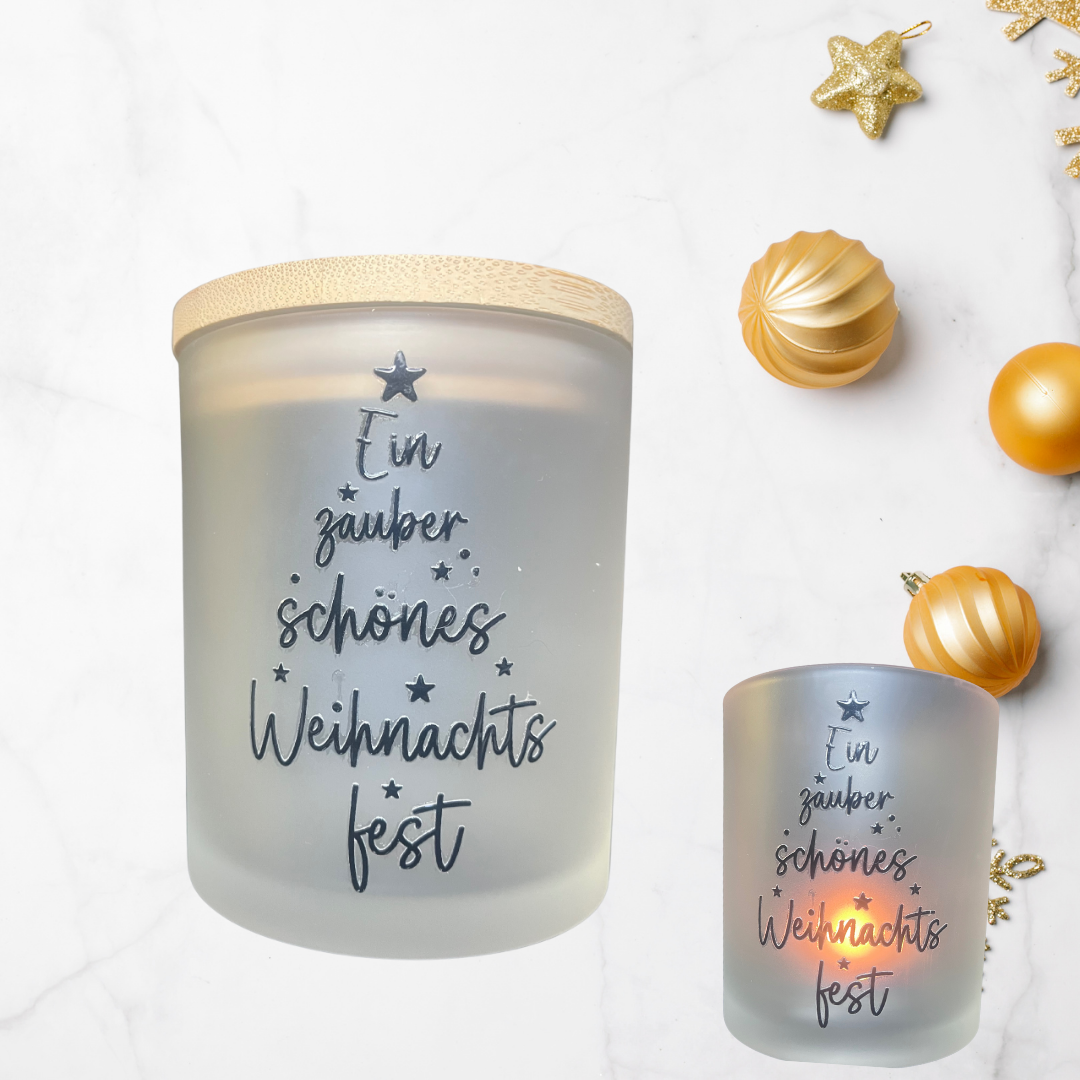 * Weihnachtsglas mit Motiv