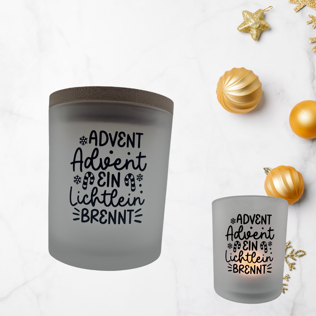 * Weihnachtsglas mit Motiv