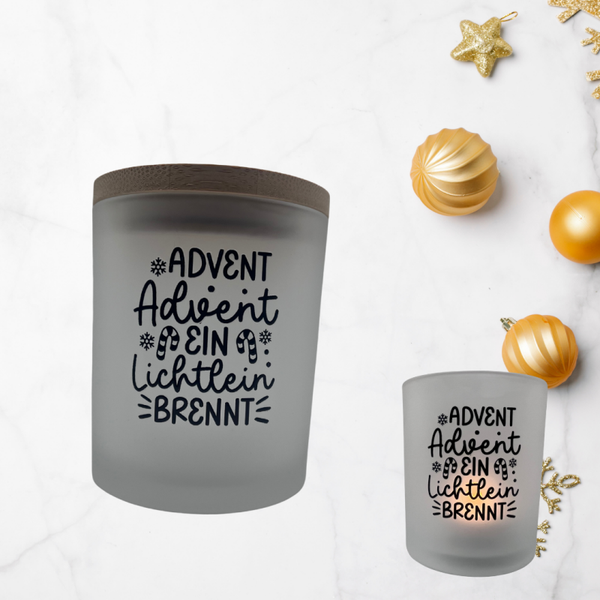 * Weihnachtsglas mit Motiv